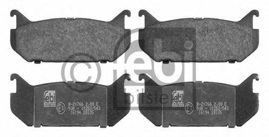Комплект тормозных колодок, дисковый тормоз FEBI BILSTEIN 16194