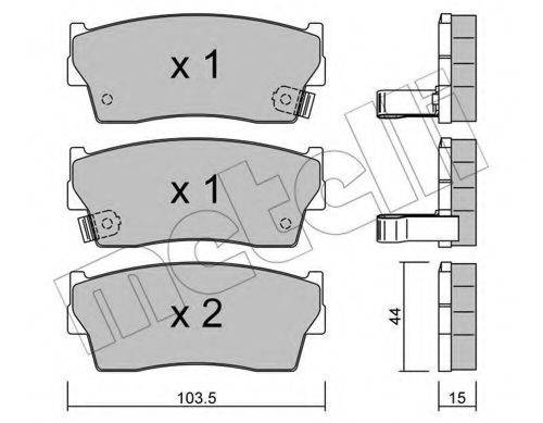Комплект тормозных колодок, дисковый тормоз METELLI 22-0116-0