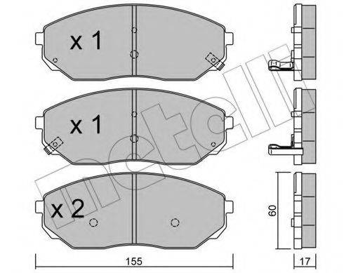Комплект тормозных колодок, дисковый тормоз METELLI 22-0515-0