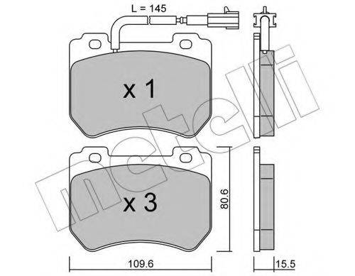 Комплект тормозных колодок, дисковый тормоз METELLI 22-0848-0