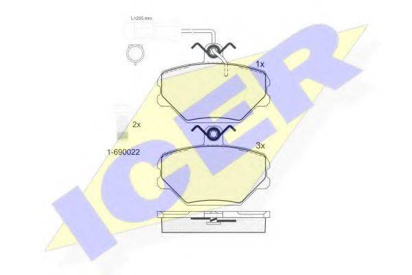 Комплект тормозных колодок, дисковый тормоз ICER 180729-203