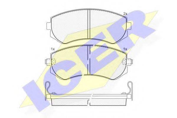Комплект тормозных колодок, дисковый тормоз ICER 181300