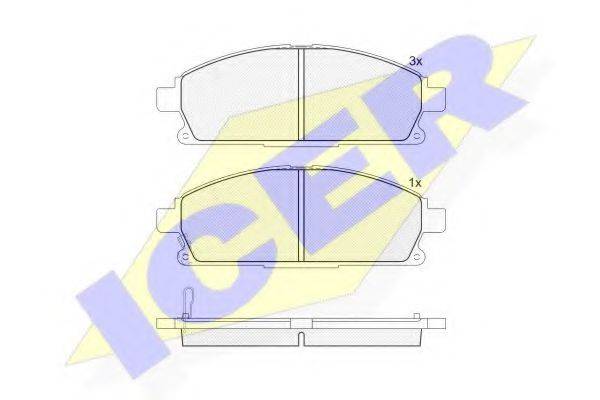 Комплект тормозных колодок, дисковый тормоз ICER 181521-200