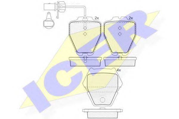 Комплект тормозных колодок, дисковый тормоз ICER 181571