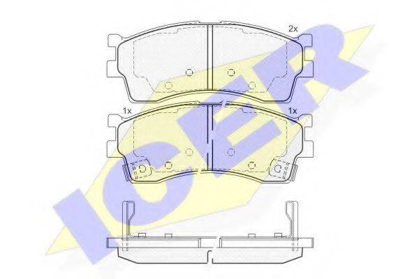 Комплект тормозных колодок, дисковый тормоз ICER 181610