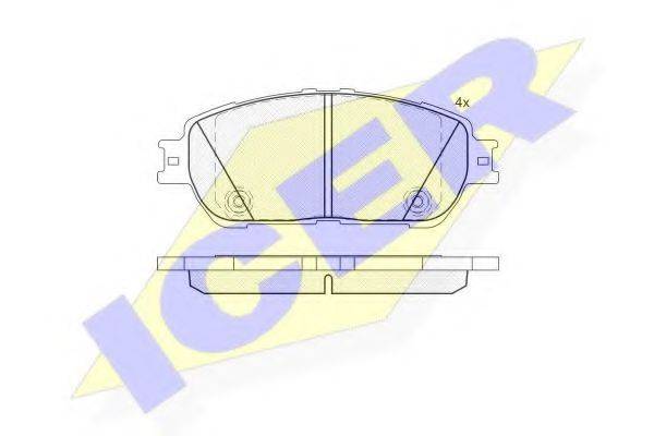 Комплект гальмівних колодок, дискове гальмо ICER 181690-200