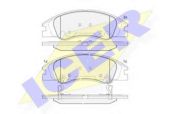 Комплект тормозных колодок, дисковый тормоз ICER 181708