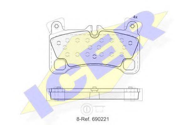 Комплект тормозных колодок, дисковый тормоз ICER 181922