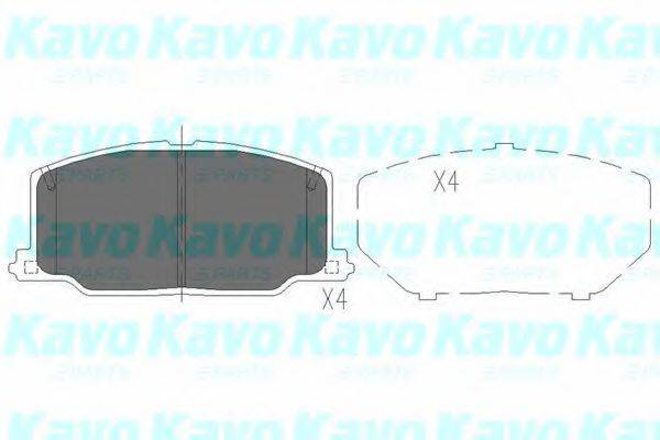 Комплект гальмівних колодок, дискове гальмо KAVO PARTS KBP-9036