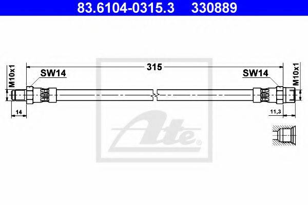 Тормозной шланг ATE 83.6104-0315.3