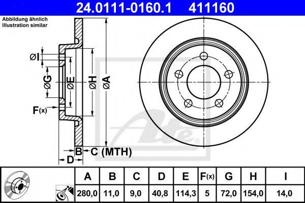 Тормозной диск ATE 24.0111-0160.1