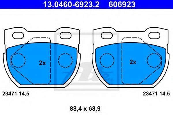 Комплект тормозных колодок, дисковый тормоз ATE 13.0460-6923.2