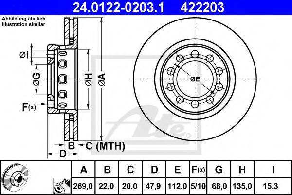 Тормозной диск ATE 24.0122-0203.1