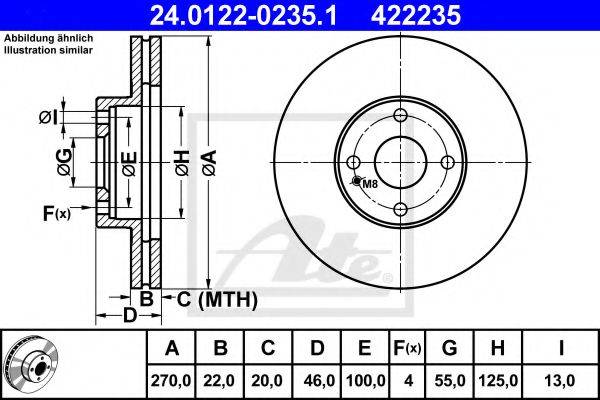 Тормозной диск ATE 24.0122-0235.1
