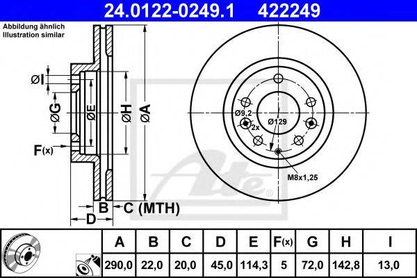 Тормозной диск ATE 24.0122-0249.1