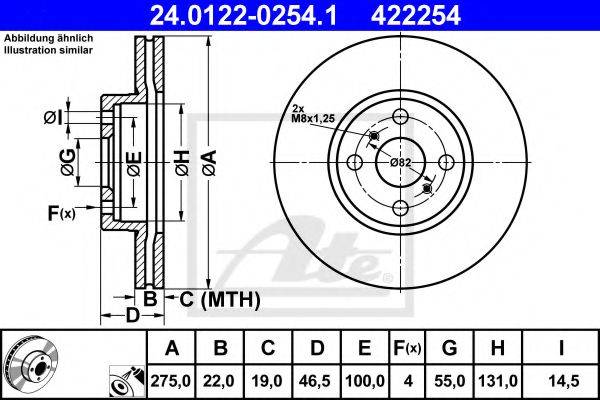 Тормозной диск ATE 24.0122-0254.1