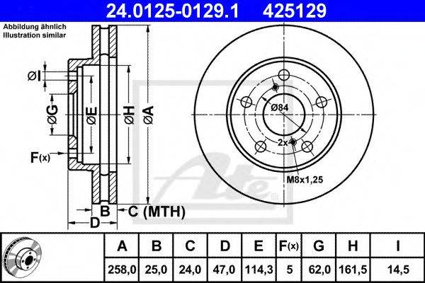 Тормозной диск ATE 24.0125-0129.1
