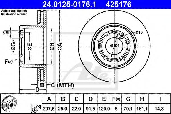 Тормозной диск ATE 24.0125-0176.1