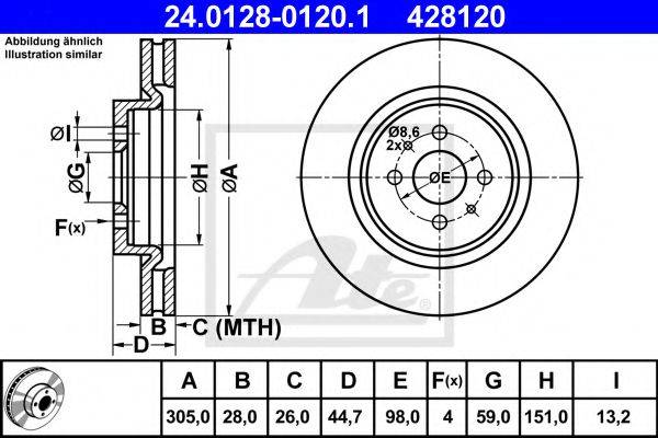 Тормозной диск ATE 24.0128-0120.1