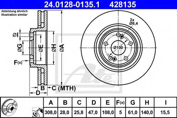 Тормозной диск ATE 24.0128-0135.1