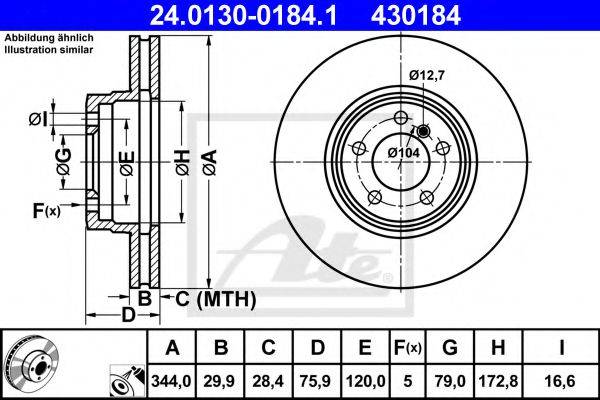 Тормозной диск ATE 24.0130-0184.1