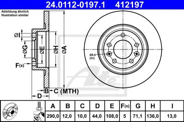 Тормозной диск ATE 24.0112-0197.1