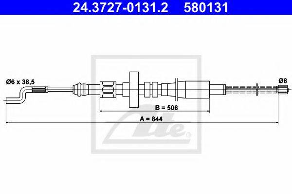 Трос, стоянкова гальмівна система ATE 24.3727-0131.2