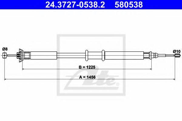 Трос, стояночная тормозная система ATE 24.3727-0538.2