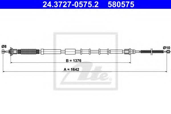 Трос, стояночная тормозная система ATE 24.3727-0575.2