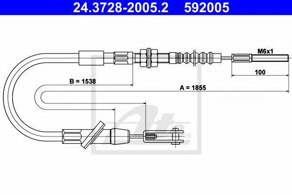 Трос, управление сцеплением ATE 24.3728-2005.2