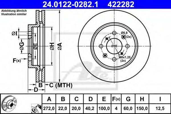 Тормозной диск ATE 24.0122-0282.1