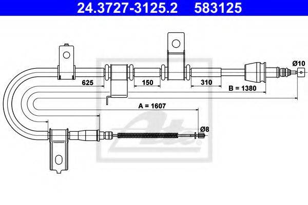Трос, стоянкова гальмівна система ATE 24.3727-3125.2