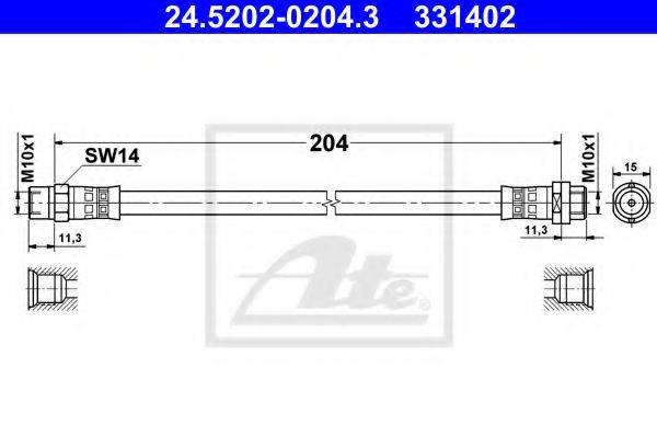 Тормозной шланг ATE 24.5202-0204.3