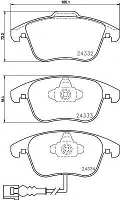Комплект тормозных колодок, дисковый тормоз TEXTAR 2433301