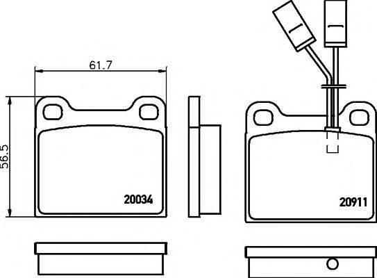 Комплект тормозных колодок, дисковый тормоз TEXTAR 2091101