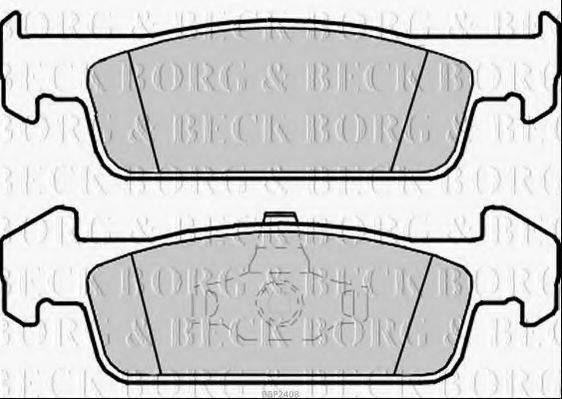 Комплект тормозных колодок, дисковый тормоз BORG & BECK BBP2408