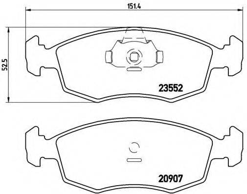 Комплект тормозных колодок, дисковый тормоз BREMBO P 23 079
