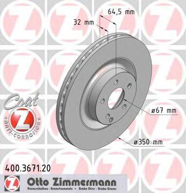 гальмівний диск ZIMMERMANN 400.3671.20