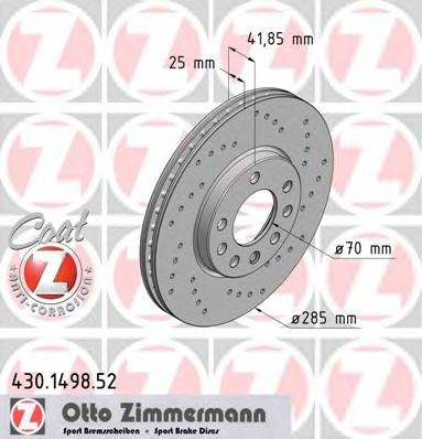 гальмівний диск ZIMMERMANN 430.1498.52