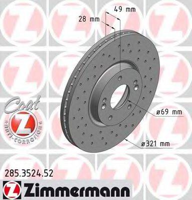 Тормозной диск ZIMMERMANN 285.3524.52