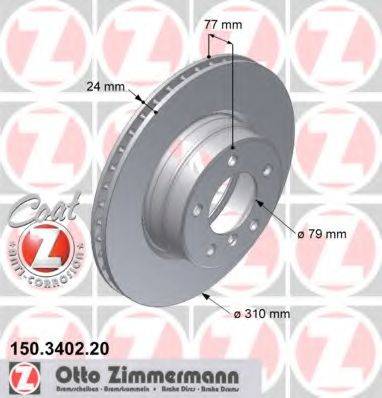 гальмівний диск ZIMMERMANN 150.3402.20