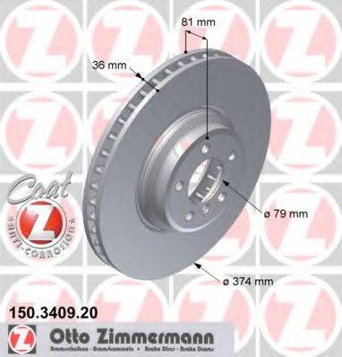 Тормозной диск ZIMMERMANN 150.3409.20