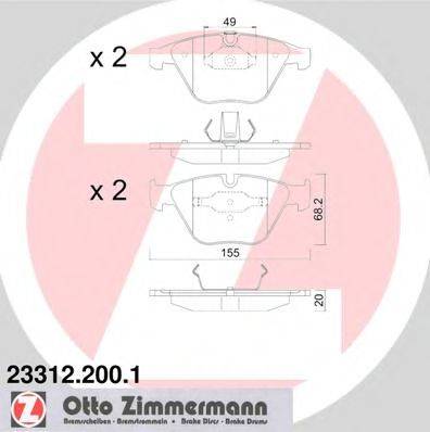Комплект тормозных колодок, дисковый тормоз ZIMMERMANN 23312.200.1