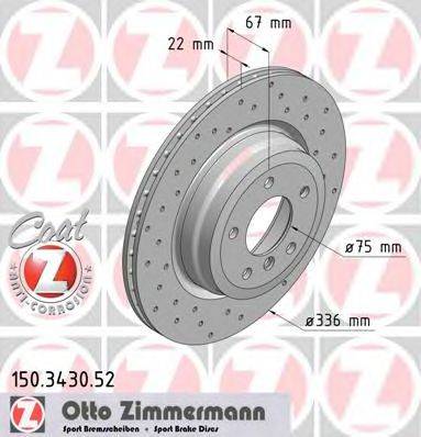 гальмівний диск ZIMMERMANN 150.3430.52