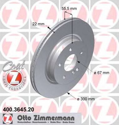 Тормозной диск ZIMMERMANN 400.3645.20