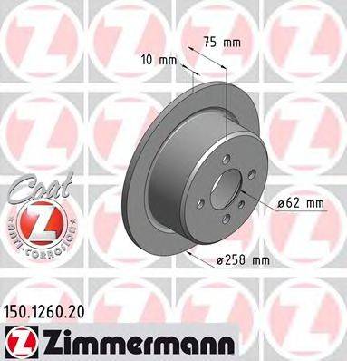 гальмівний диск ZIMMERMANN 150.1260.20