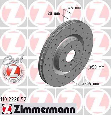 Тормозной диск ZIMMERMANN 110.2220.52