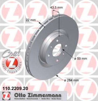 Тормозной диск ZIMMERMANN 110.2209.20