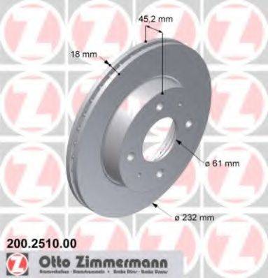Тормозной диск ZIMMERMANN 200.2510.00