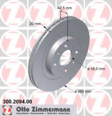 Тормозной диск ZIMMERMANN 300.2094.00